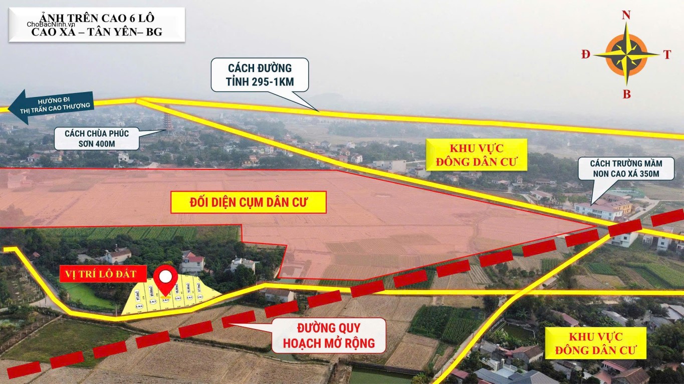 Bán đất 95m² giá chỉ 500 triệu tại Cao Xá Tân Yên Bắc Giang (Bắc Ninh) thóp hậu CBNHC