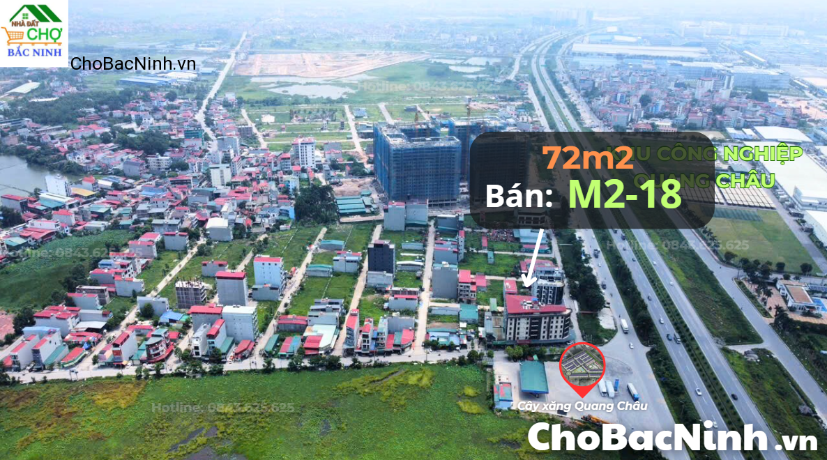 Bán đất 72m2 lô 18 dãy M2 khu Đồng Lớn, Quang Châu, phường Nếnh, Việt Yên, Bắc Giang, Bắc Ninh - CBNDH