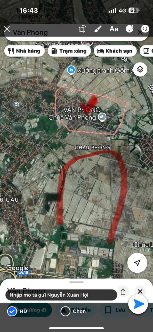 Bán đất gần 100m² tại Văn Phong, xã Châu Phong, Quế Võ, Bắc Ninh - CBNNT
