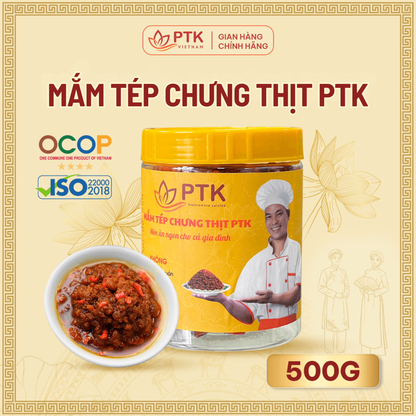 Ocop Bắc Ninh: Mắm Tép Chưng Thịt PTK 500gr (hộp nhựa)