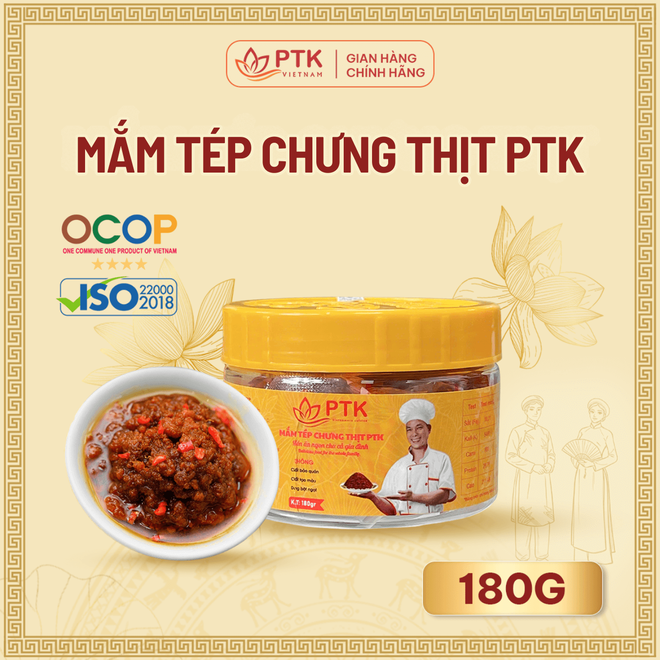 Ocop Bắc Ninh: Mắm Tép Chưng Thịt PTK 180gr (Hộp nhựa)