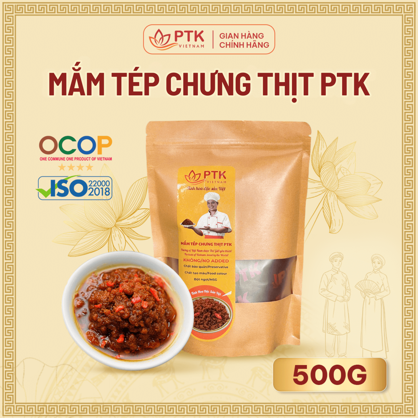 Ocop Bắc Ninh: Mắm Tép Chưng Thịt PTK 500gr (Túi Giấy)