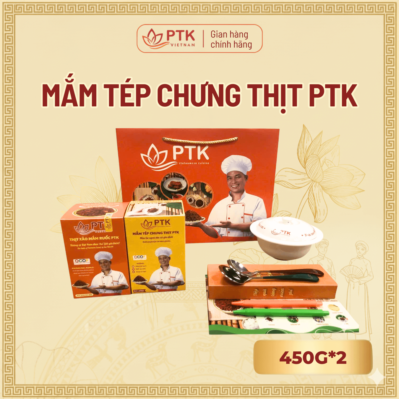 Ocop Bắc Ninh: Set Quà Biếu Mắm Tép Chưng Thịt PTK