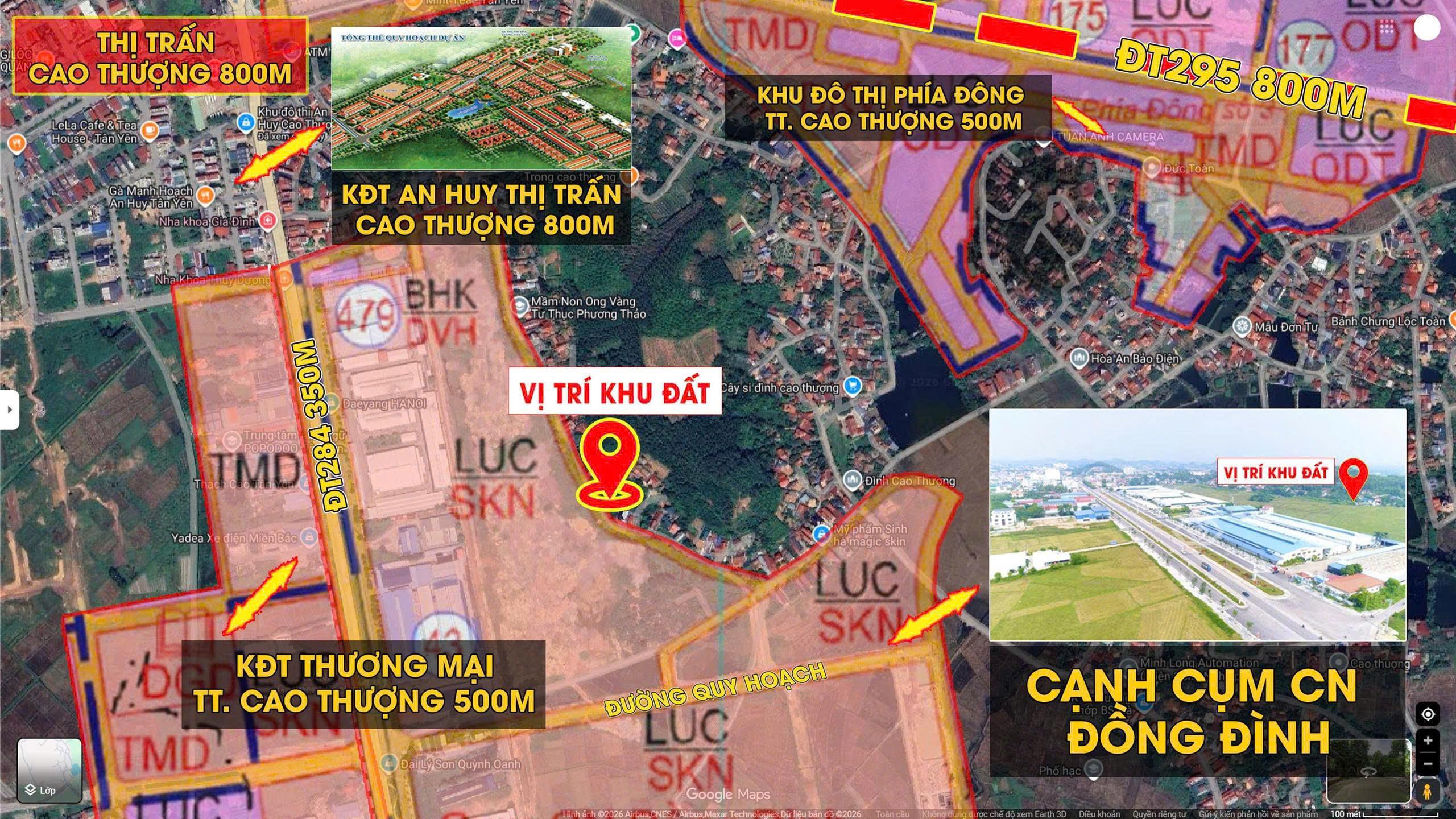 Bán lô đất 321m2 tại thị trấn Cao Thượng, Tân Yên, Bắc Ninh