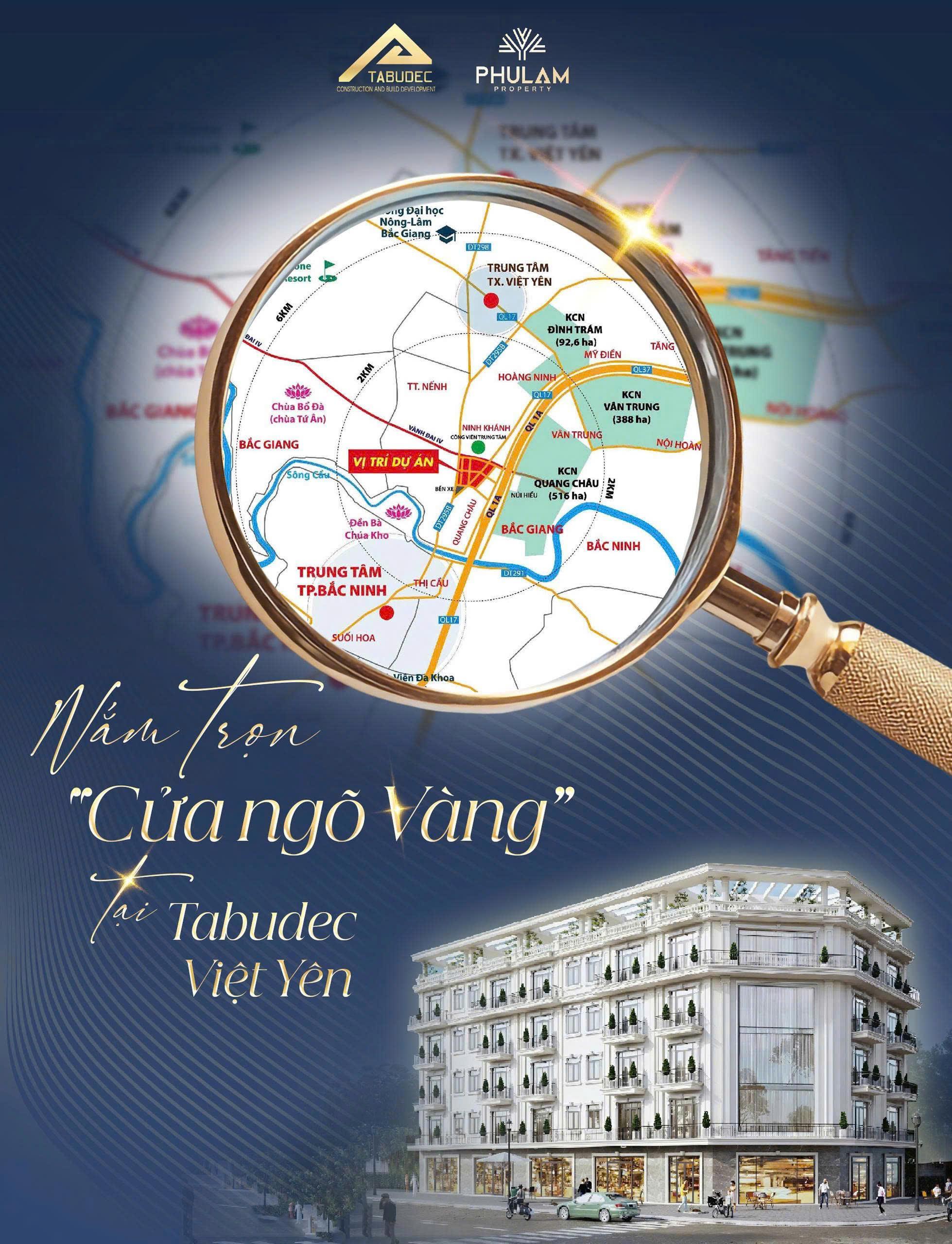 Bán lô đất 99m² dự án Tabudec Việt Yên, Bắc Giang (phường Nếnh, Bắc Ninh) - CBNDH