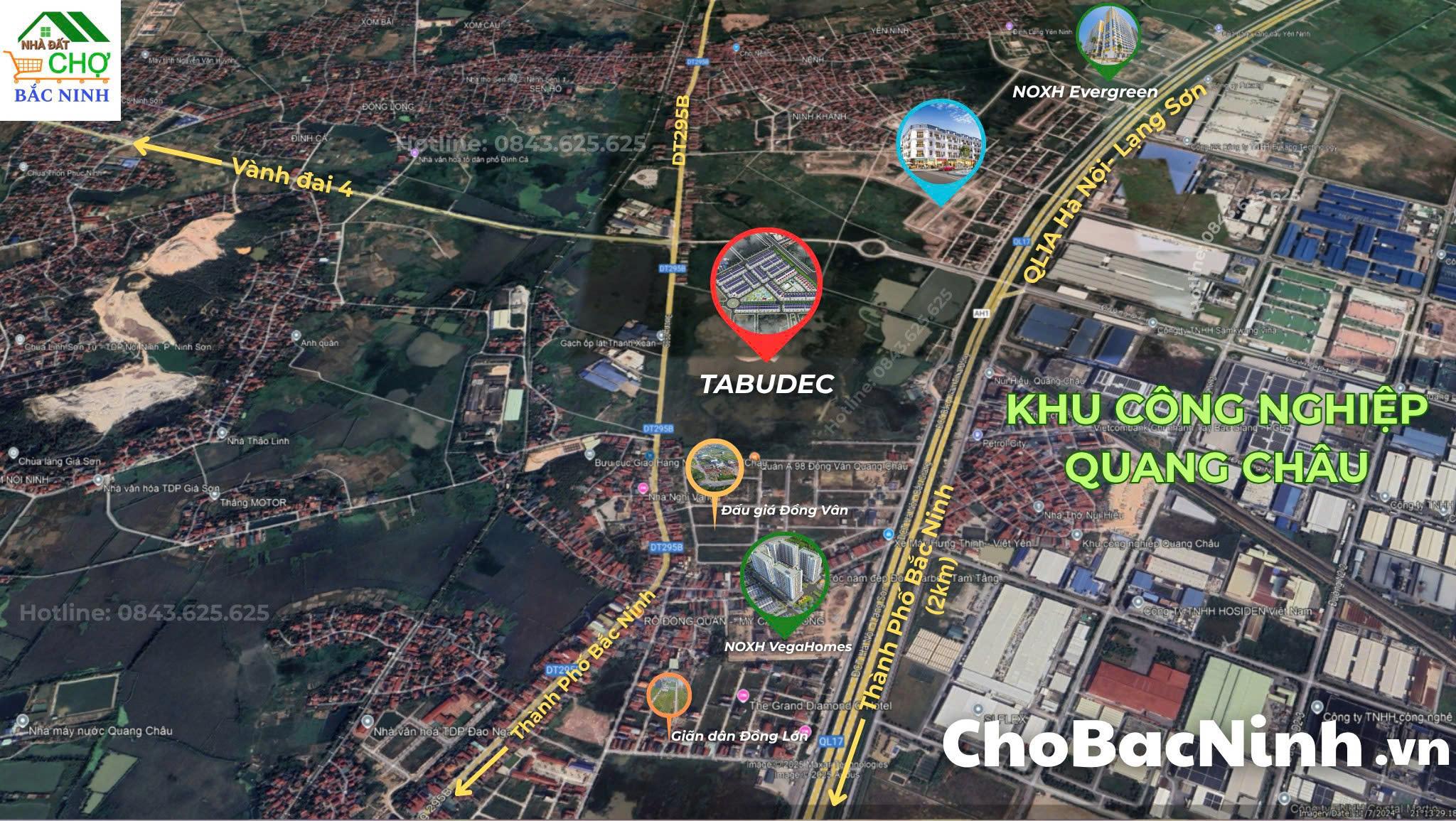 Bán lô đất 95,8m2 dãy N09B tại dự án Tabudec Việt Yên - Phường Nếnh - Bắc Ninh - CBNDH