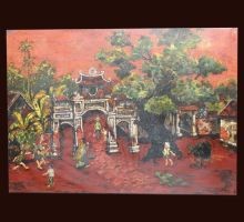 Tranh Cổng Làng - Gốm Ngọc Phù Lãng