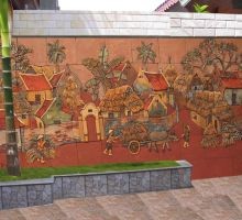 Tranh Vụ Mùa - Gốm Ngọc Phù Lãng