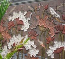 Tranh Hoa Sen - Gốm Ngọc Phù Lãng