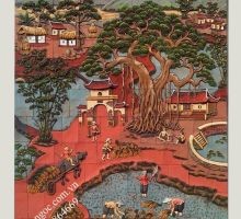 Tranh Vụ Gặt Trên Quê Hương - Gốm Ngọc Phù Lãng