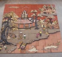 Tranh Cây Đa Bến Nước - Gốm Ngọc Phù Lãng