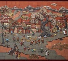 Tranh Hội Xuân Múa Rồng - Gốm Ngọc Phù Lãng