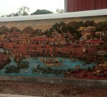 Tranh Hội Làng - Gốm Ngọc Phù Lãng