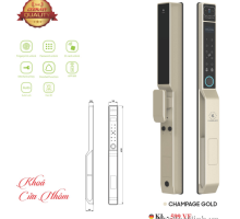 KHÓA CỬA NHÔM VÂN TAY KASSLER KL-599VF CHAMPAGE GOLD