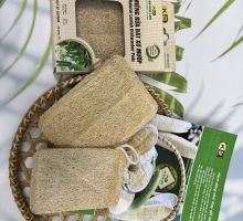  Miếng Rửa Chén, Bát Hình Chữ Nhật làm bằng xơ mướp size L ( KB ECO LIFE )