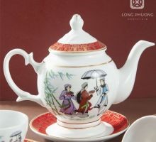 Bộ ấm trà Quan Họ Long Phương