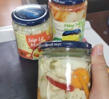 OCOP Bắc Ninh: Súp lơ muối Agritec lọ thủy tinh 300 gam.