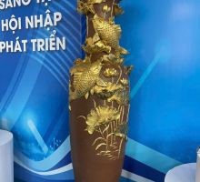 LỘC BÌNH CÁ CHÉP MÙA HẠ DÁT VÀNG - GỐM ĐỨC THỊNH